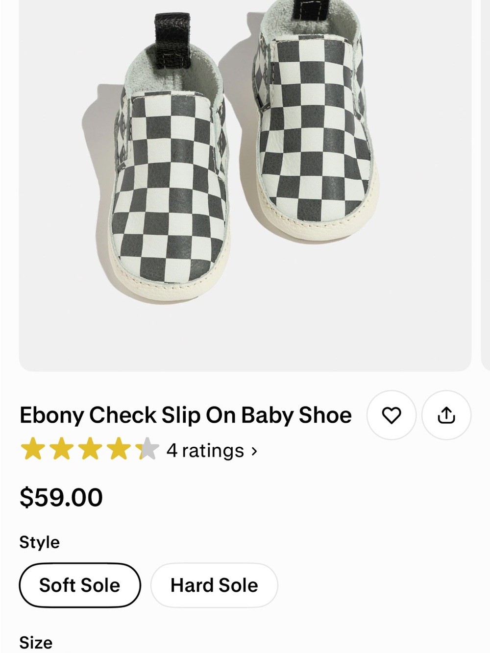 Freshly Picked Black & White Checkered Slip-On Baby Shoes